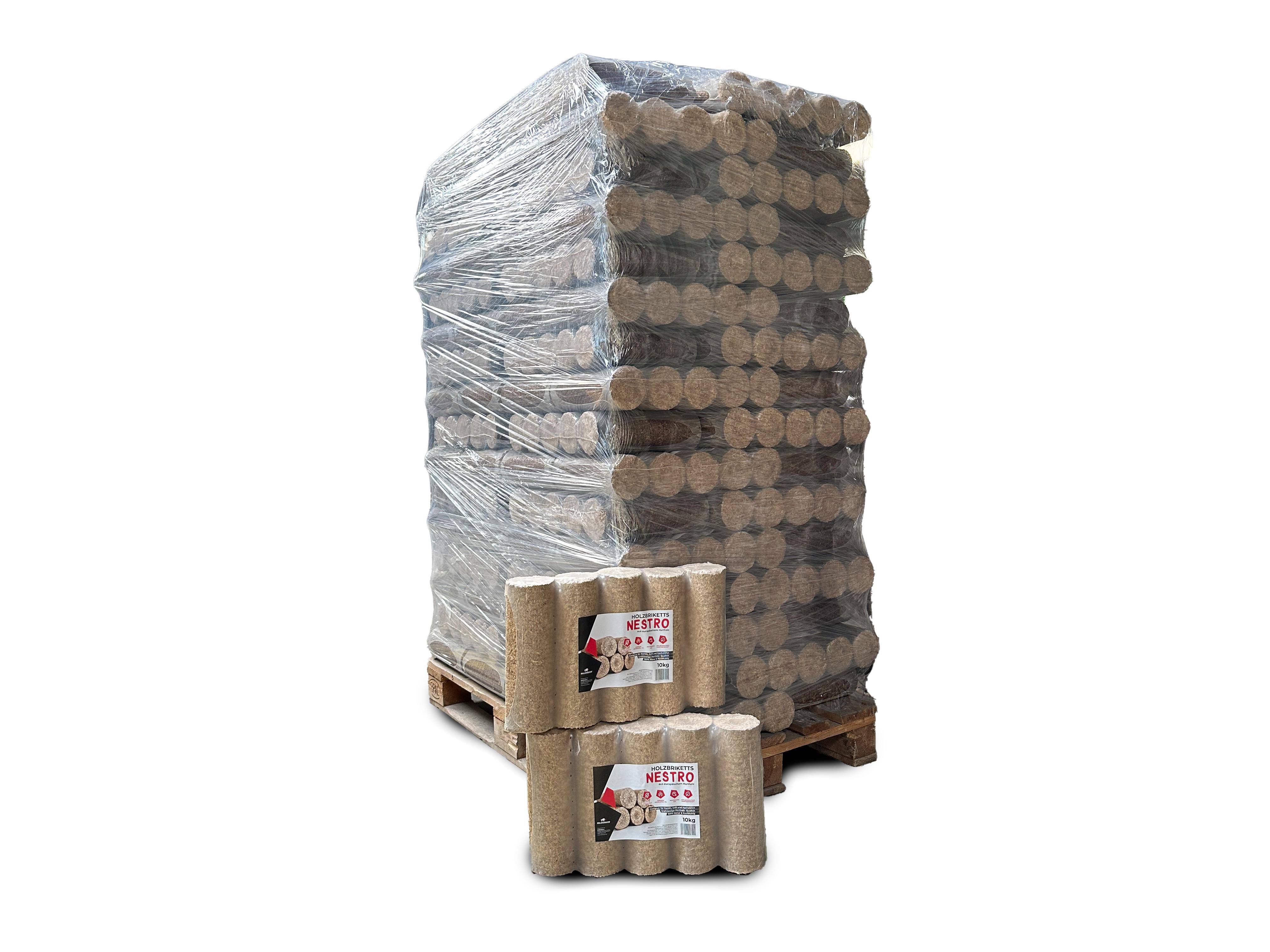 Holzbriketts- Nestro in 10kg Paket selling = 960kg